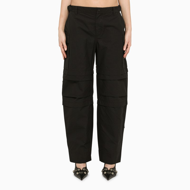 Black multi-pocket cargo trousers | The Double F