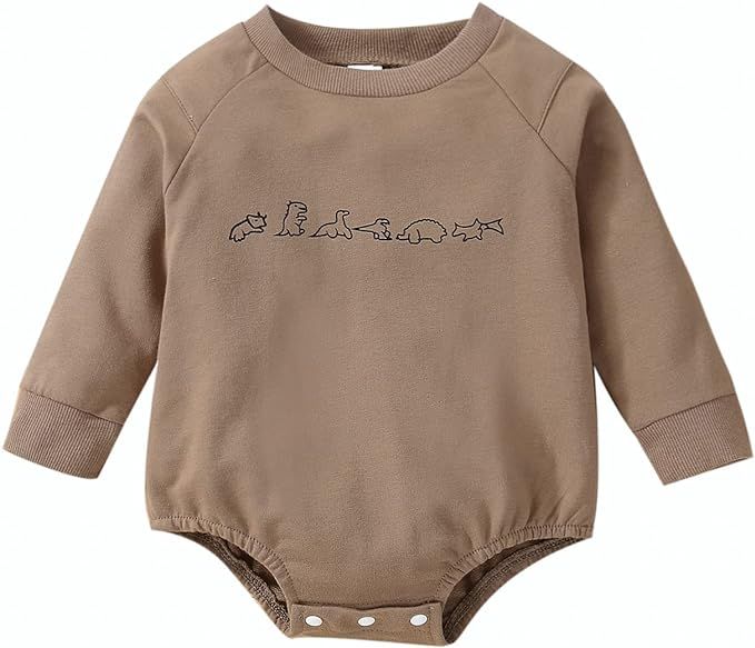 Newborn Baby Girls Boys Crewneck Rainbow Romper Long Sleeve Solid Sweatshirts Pullover Top Fall W... | Amazon (US)