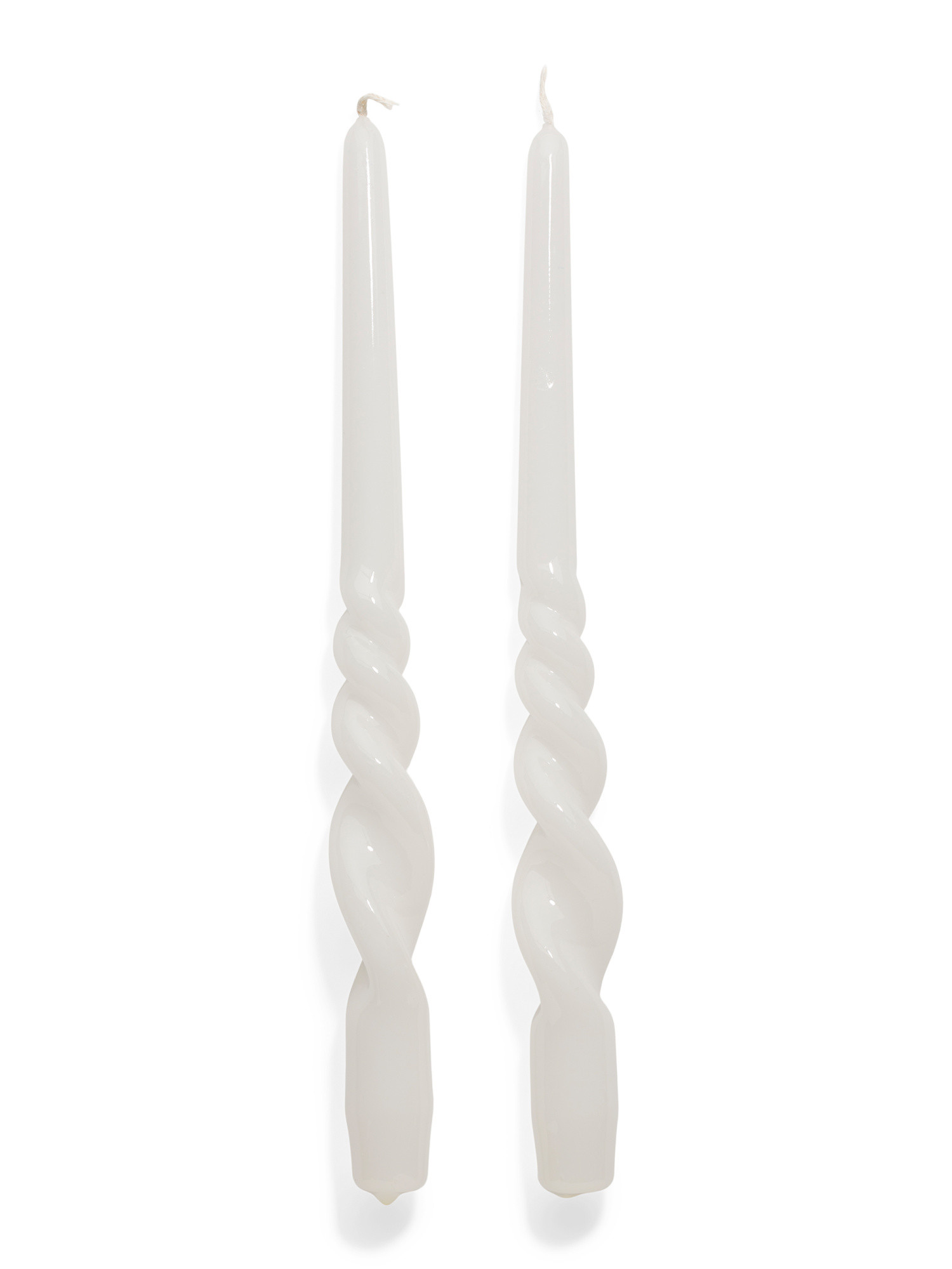Made In Italy Set Of 2 11in Lacquered Tall Twisted Taper Candles | TJ Maxx