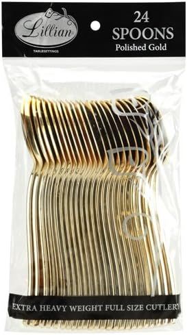 Lillian Tablesettings Plastic Cutlery Silverware Extra Heavyweight Disposable Flatware, Full Size... | Amazon (US)