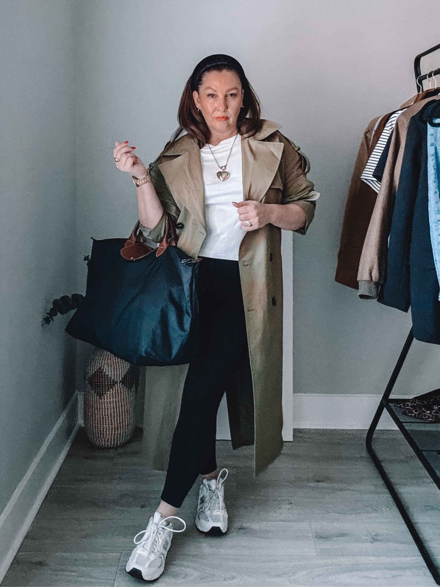 Travel style. Stylish travel. Trench coat. Leggings. Over forty. #styleover40

#LTKOver40 #LTKMidsize #LTKTravel