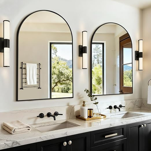 Arched Bathroom Vanity Mirror for Over Sink, 2 Pack 30”x20”, Black | Amazon (US)
