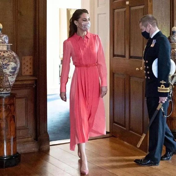 Kate Middleton Pink Spring Summer Midi Dress | Etsy | Etsy (US)