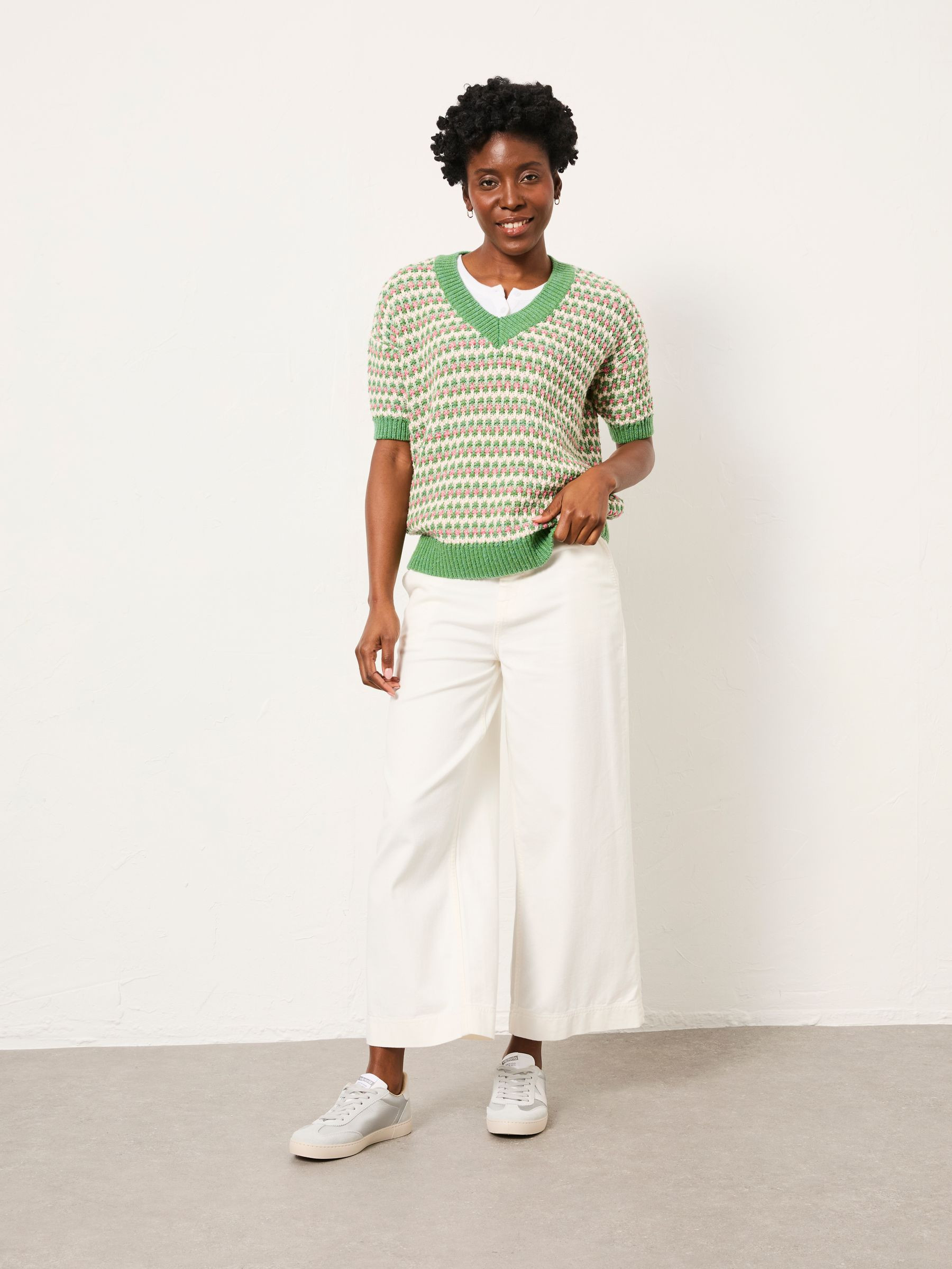 Hattie Green Pattern Jumper | FatFace | Fat Face