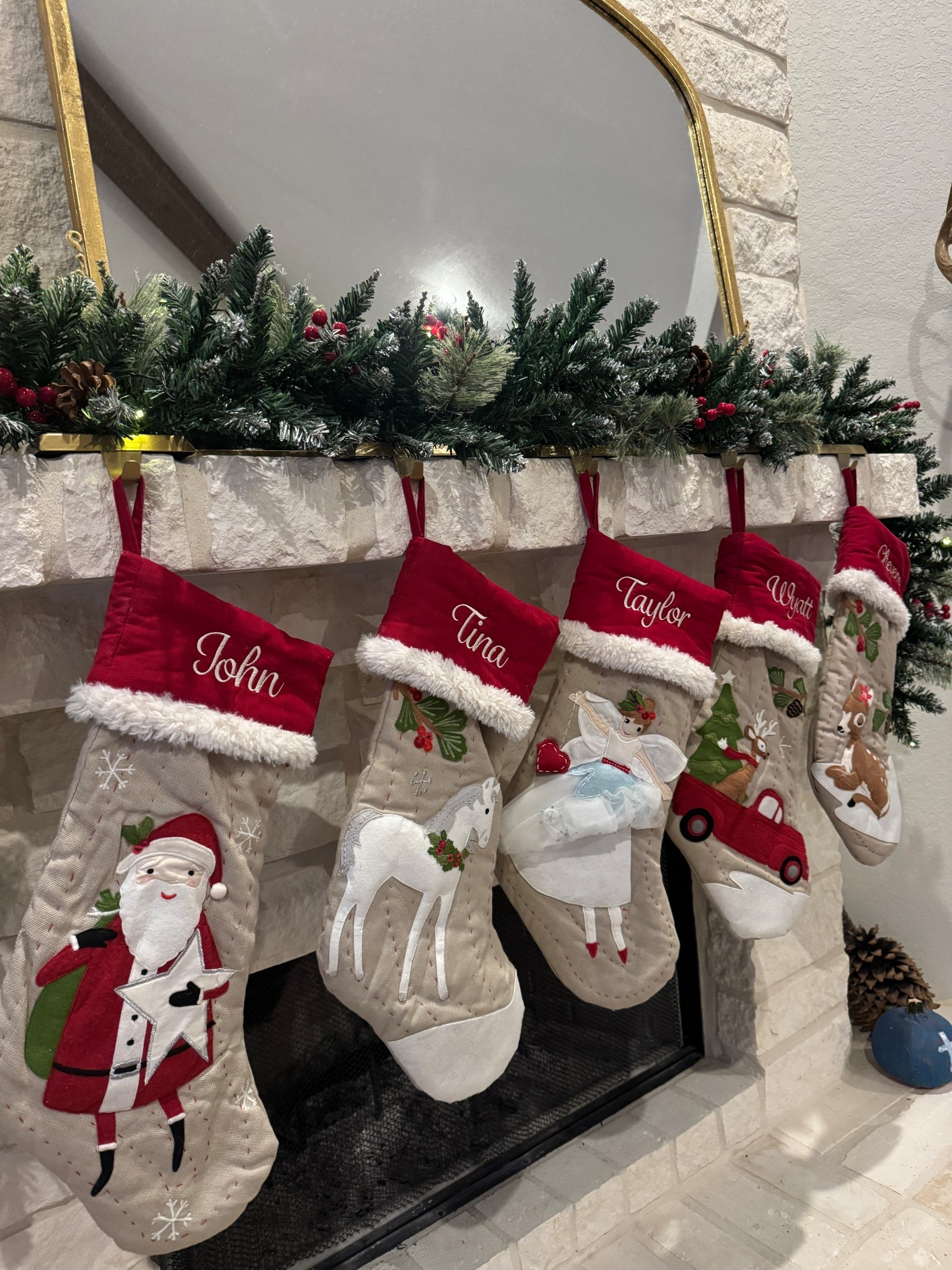 The stockings were hung by the chimney with care. We’ve had these pottery barn kids stockings for years and absolutely love them. ❤️ This year I got new holders for them , and they seem to work really well! A nice shiny gold color and sturdy! 

#LTKSeasonal #LTKHome #LTKHoliday