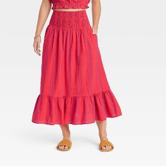 Women's Smocked Waist Midi Skirt - Universal Thread™ | Target