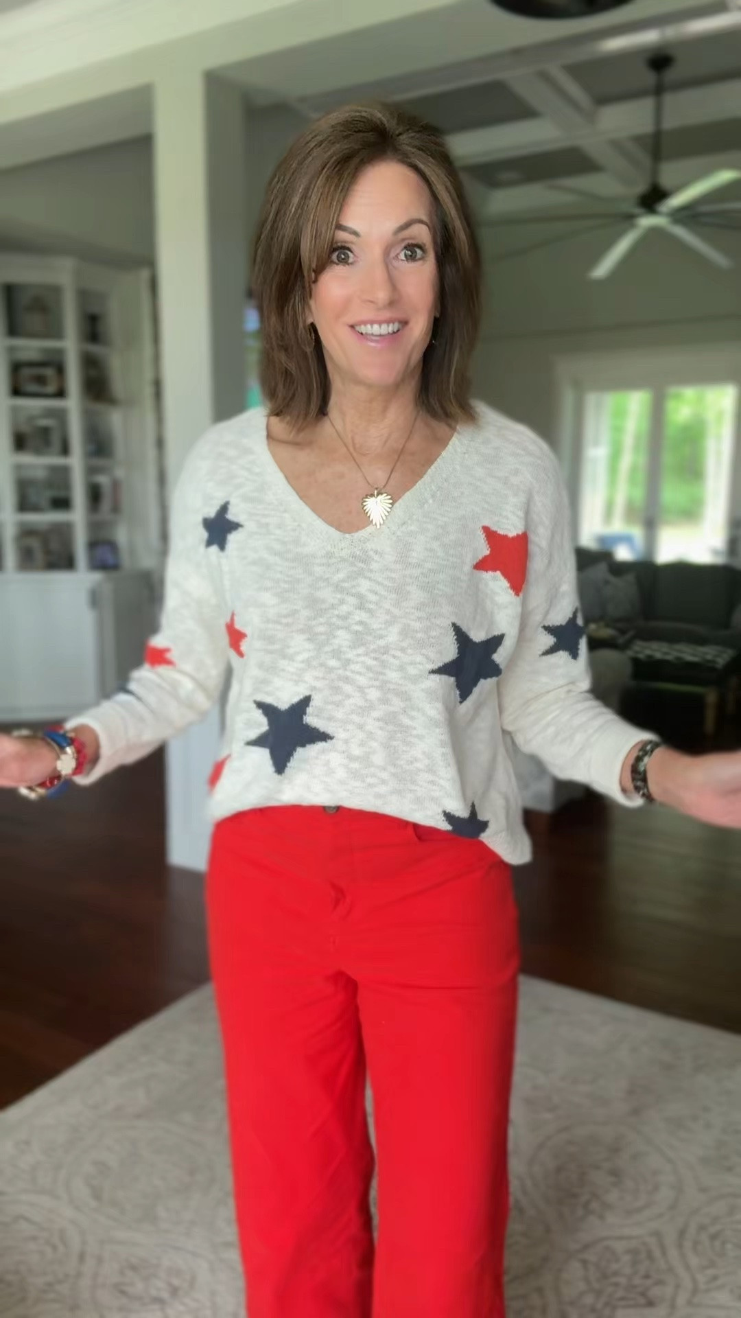 Red pants - 29 tall
Linked similar star sweater 


Memorial Day
4th of July
Festive styles

#LTKMidsize #LTKTall #LTKootd