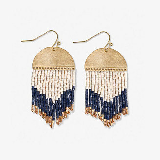 INK + ALLOY Claudia Curved Pattern Short Beaded Fringe Earrings Navy - Macy's | Macy's