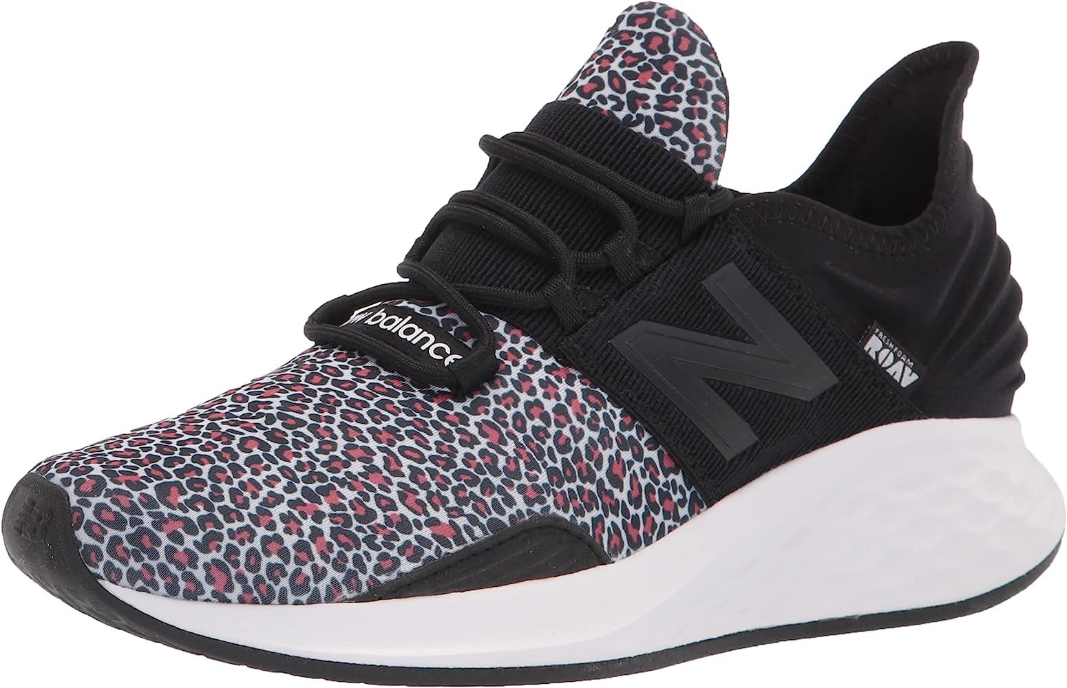 Amazon.com | New Balance Women's Fresh Foam Roav V1 Running Shoe Sneaker, Black/Vivid Coral/White... | Amazon (US)