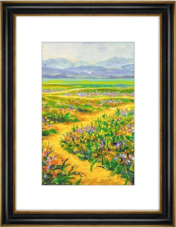 Golden State Art, 12x16 Photo Frame With Mat for Pictures 8x12 and Real Glass (Black With Antique... | Amazon (US)