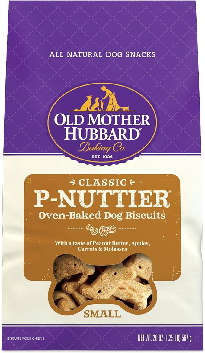 Old Mother Hubbard Classic P-Nuttier Peanut Butter Dog Treats, Oven Baked Crunchy Treats for Small D | Amazon (US)