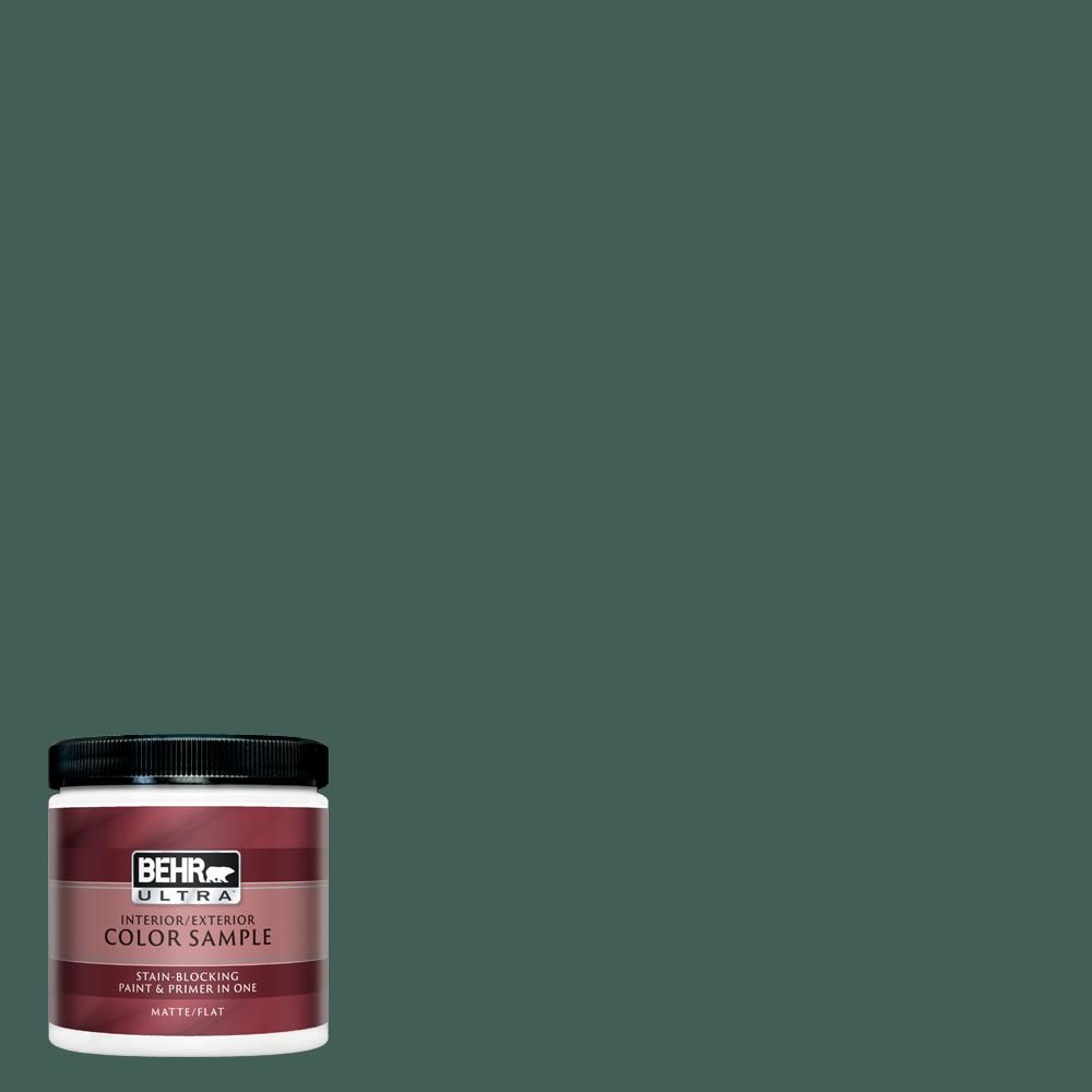 BEHR ULTRA 8 oz. #M440-7 Rainforest Matte Interior/Exterior Paint and Primer in One Sample-UL2031... | The Home Depot