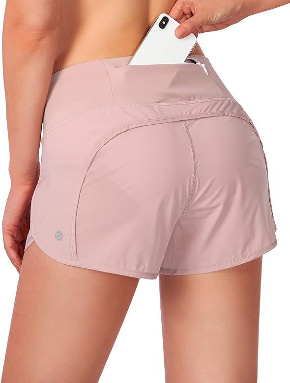 Women's Running Shorts with Mesh Liner 3" Workout Athletic Shorts for Women with Phone Pockets | Amazon (US)