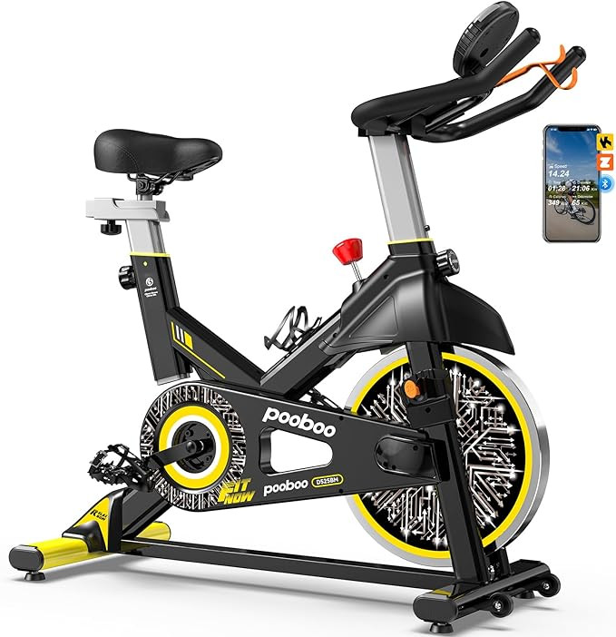 pooboo Exercise Bike, Adjustable Magnetic/Brake Pad Resistance Silent Belt Drive, Indoor Cycling ... | Amazon (US)