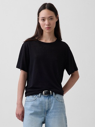 Linen-Blend Relaxed T-Shirt | Gap (US)