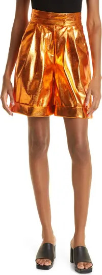 Lizzie Metallic Faux Leather Shorts | Nordstrom