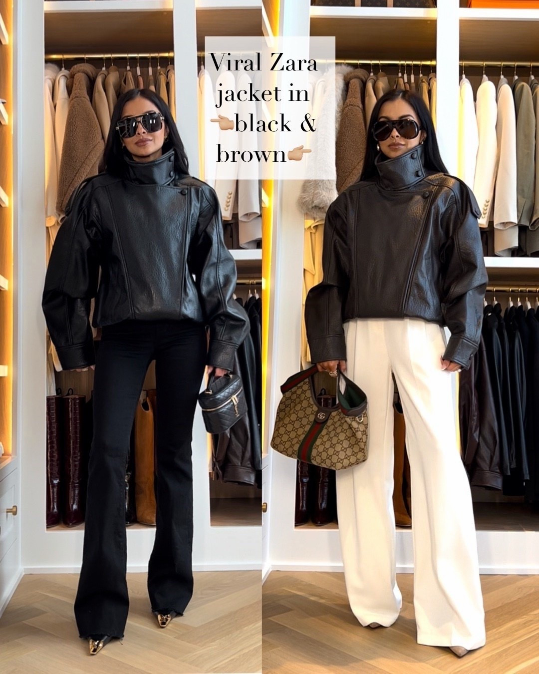 Zara viral leather jacket in two colors
Runs TTS wearing an XS
Veronica Beard denim runs TTS wearing a 24
Amazon white trousers wearing an XS regular length 




#LTKootd #LTKSaleAlert #LTKSeasonal
