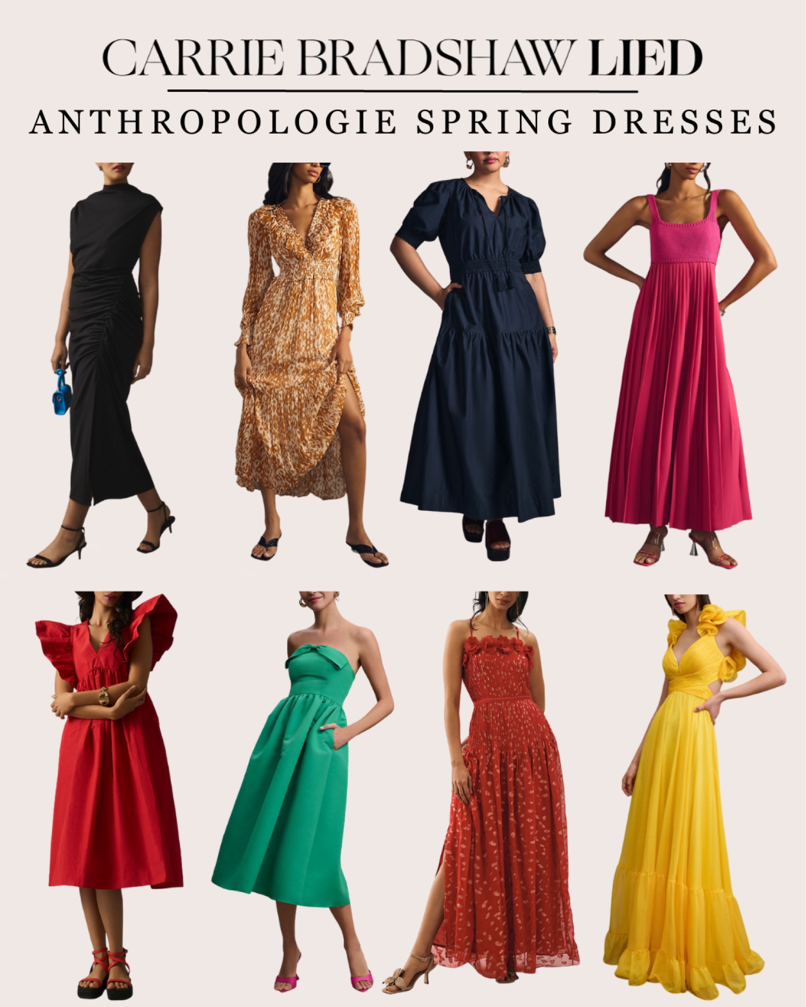 Anthropologie spring dresses that will be part of the LTK spring sale this week! Great options for date night, resort vacation, wedding guest dresses and more #spring #dresses 

#LTKSeasonal #LTKSale