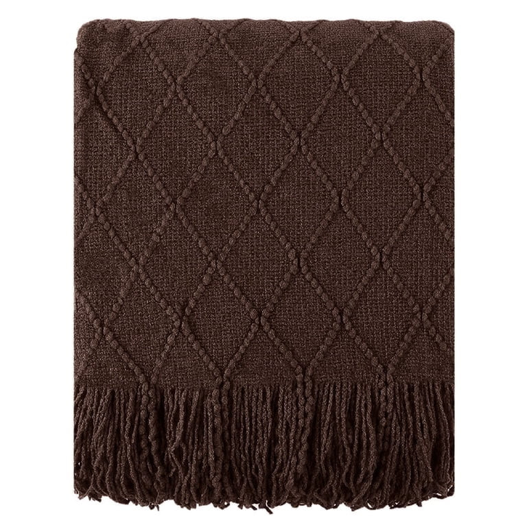 Battilo Dark Brown Throw Blanket,Chocolate Brown Throws,Lightweight Knit Blanket for Couch,50"x60... | Walmart (US)