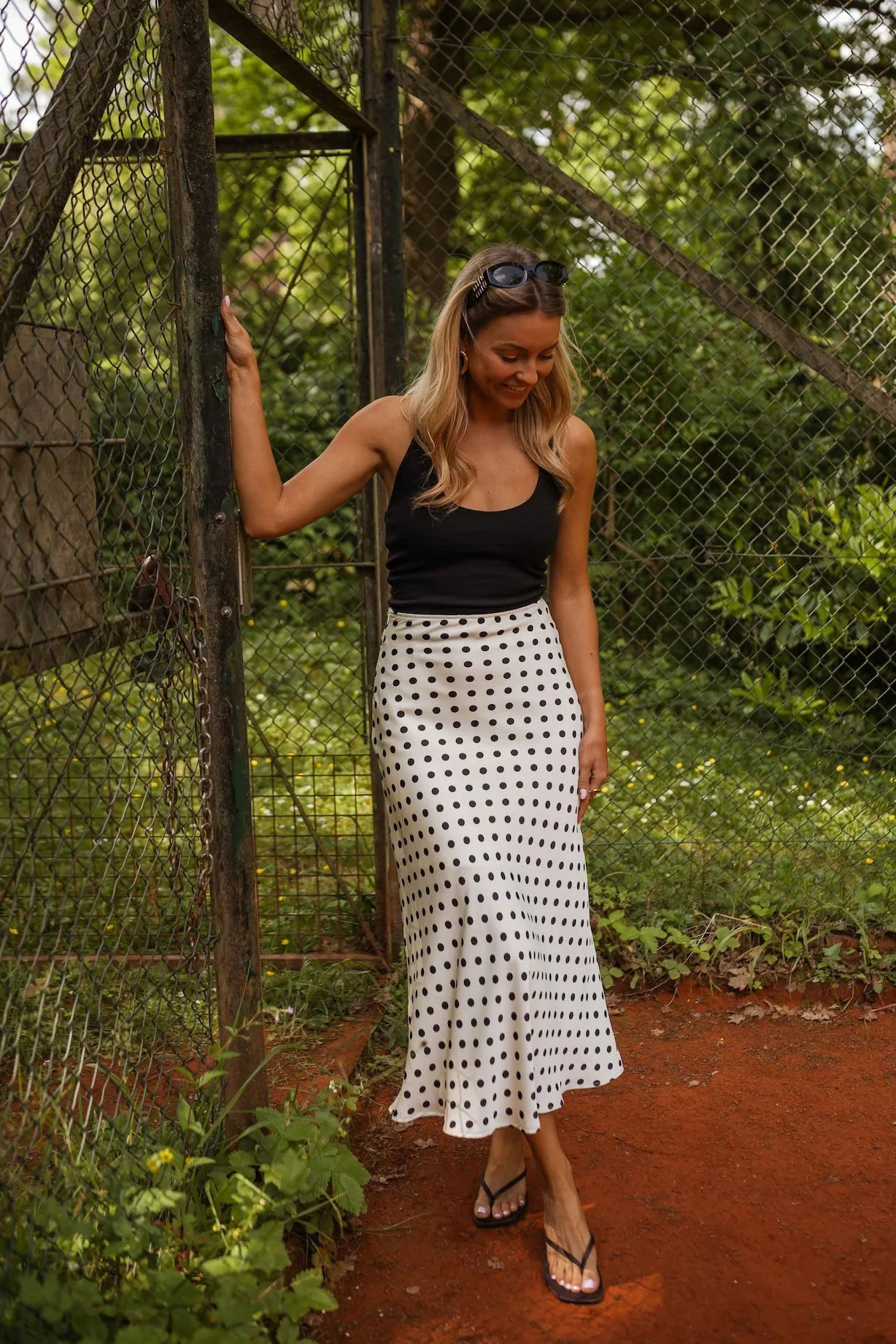 Ecru Jeanne Polka Dot Skirt | Easy Clothes