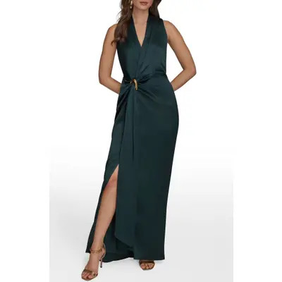 DONNA KARAN Sleeveless Faux Wrap Dress in Hudson at Nordstrom, Size 8 | Nordstrom
