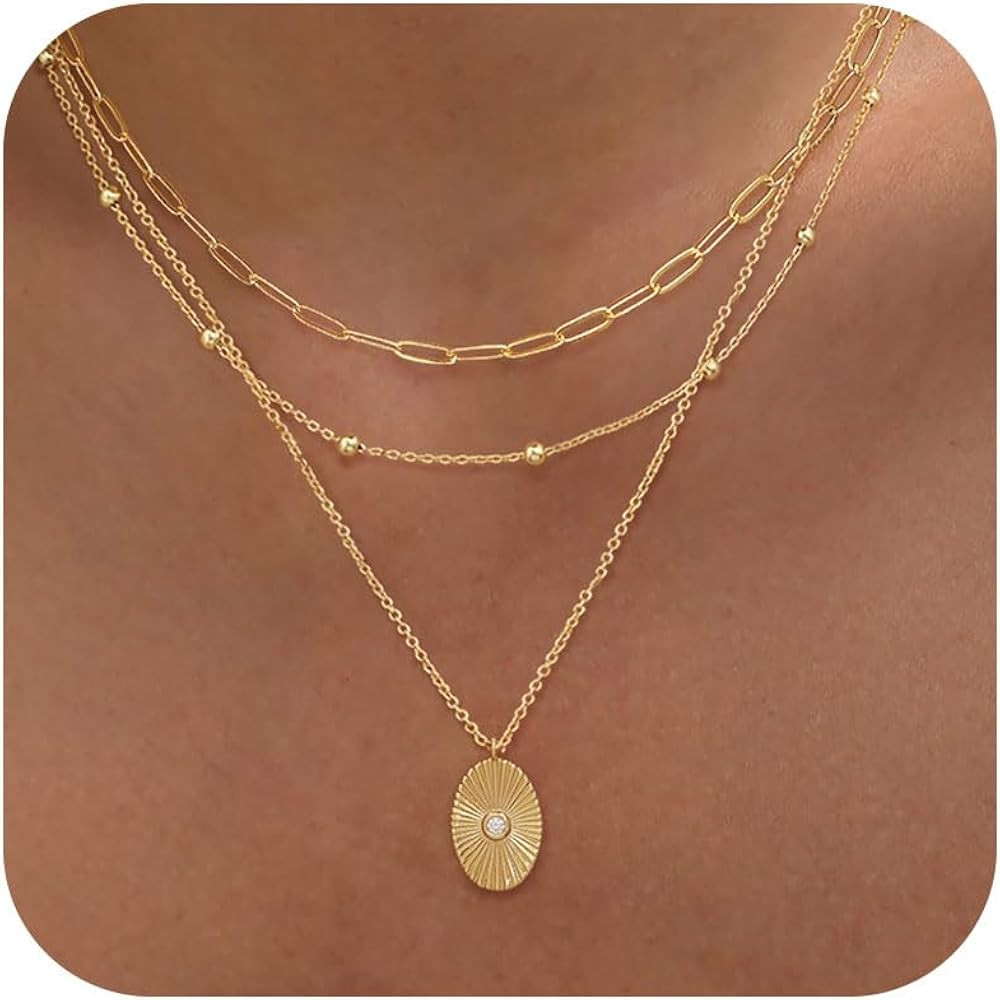 XIXINI Layered Necklaces for Women, Dainty Gold Necklace Stack 14k Gold Plated Layering Beads Cho... | Amazon (US)