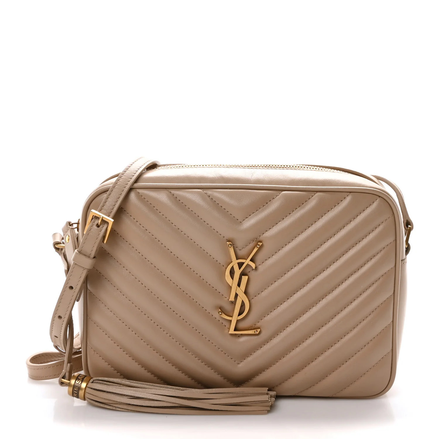 Calfskin Matelasse Monogram Lou Camera Bag Dark Beige | FASHIONPHILE (US)