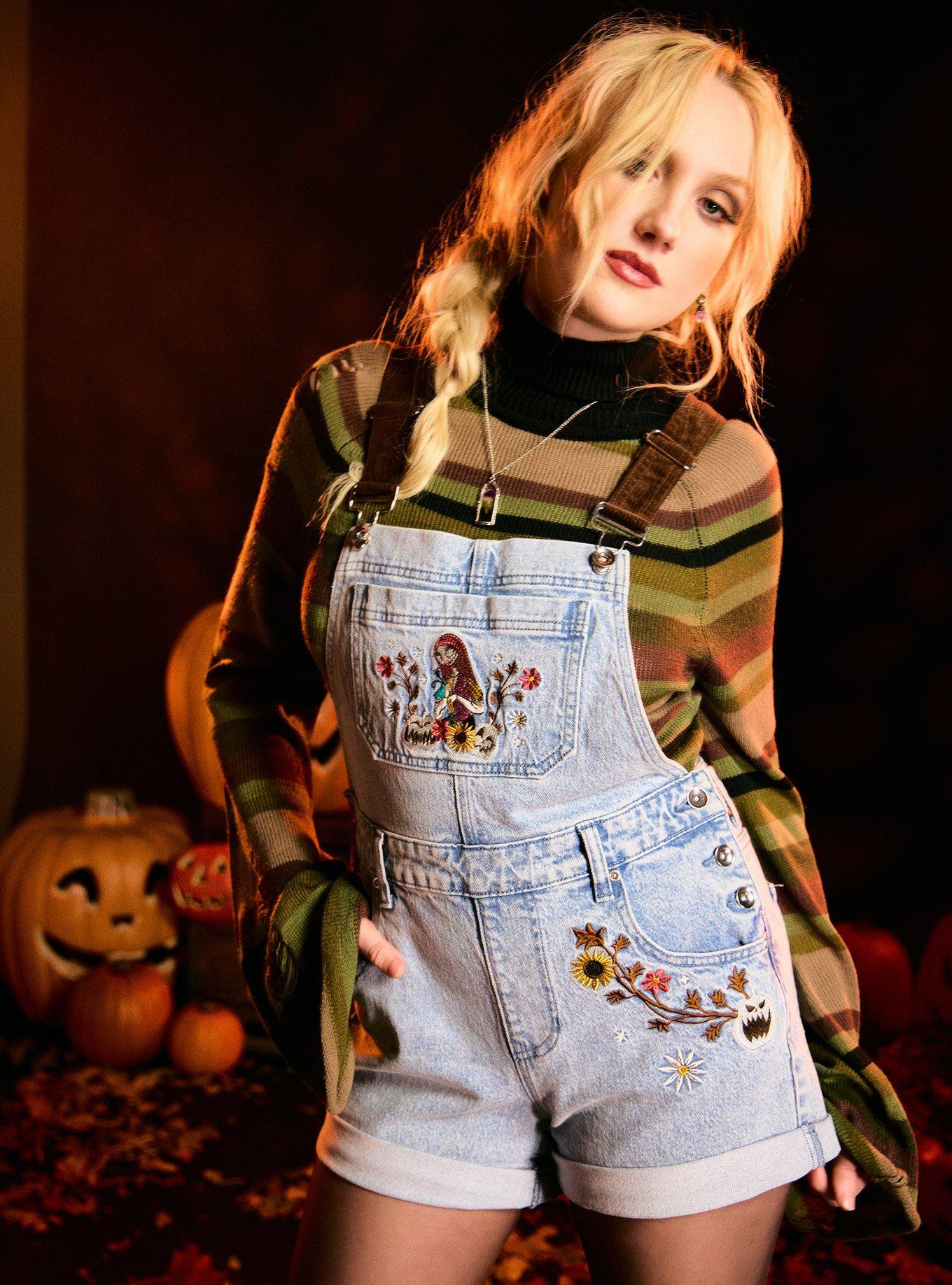 Her Universe The Nightmare Before Christmas Sally Floral Shortalls | Hot Topic
