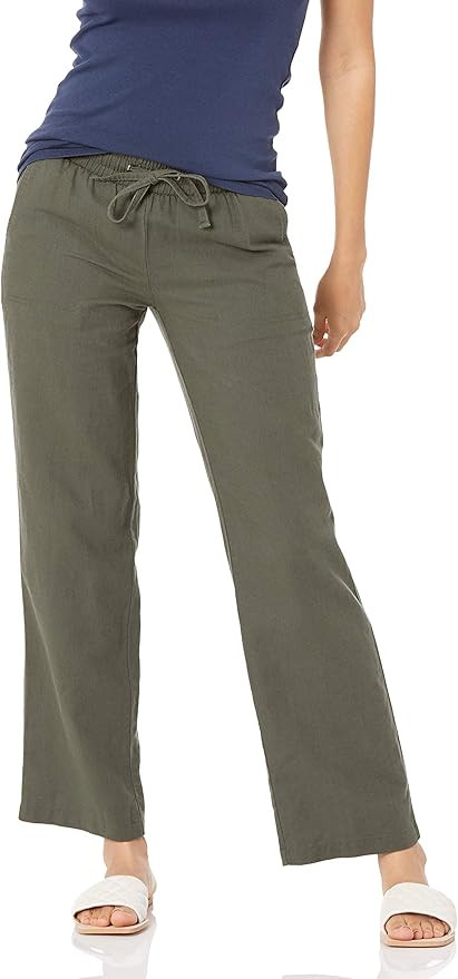 Amazon Essentials Women's Linen Blend Drawstring Wide Leg Pant | Amazon (US)