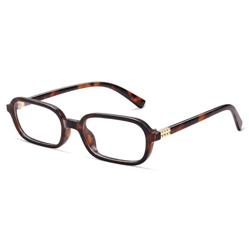 Appassal Retro Rectangular Sunglasses for Women Vintage 2026 Fashion Trendy Funny Small 90s Square Sunnies AP3698 Dark Tortoise/Clear Lens | Amazon (US)