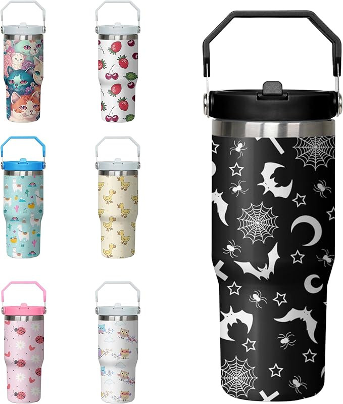 Gothic Tumbler with Handle and Flip Straw for Women Men, 30oz Halloween Goth Stainless Steel Insu... | Amazon (US)
