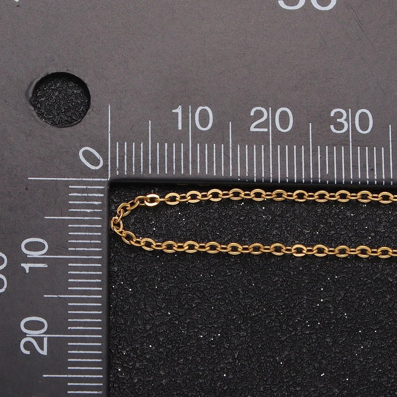 24K Gold Filled Mini Cable Rolo Bulk Unfinished Chain, 1.5mm Width Gold & Silver Wholesale Chain ... | Etsy (US)