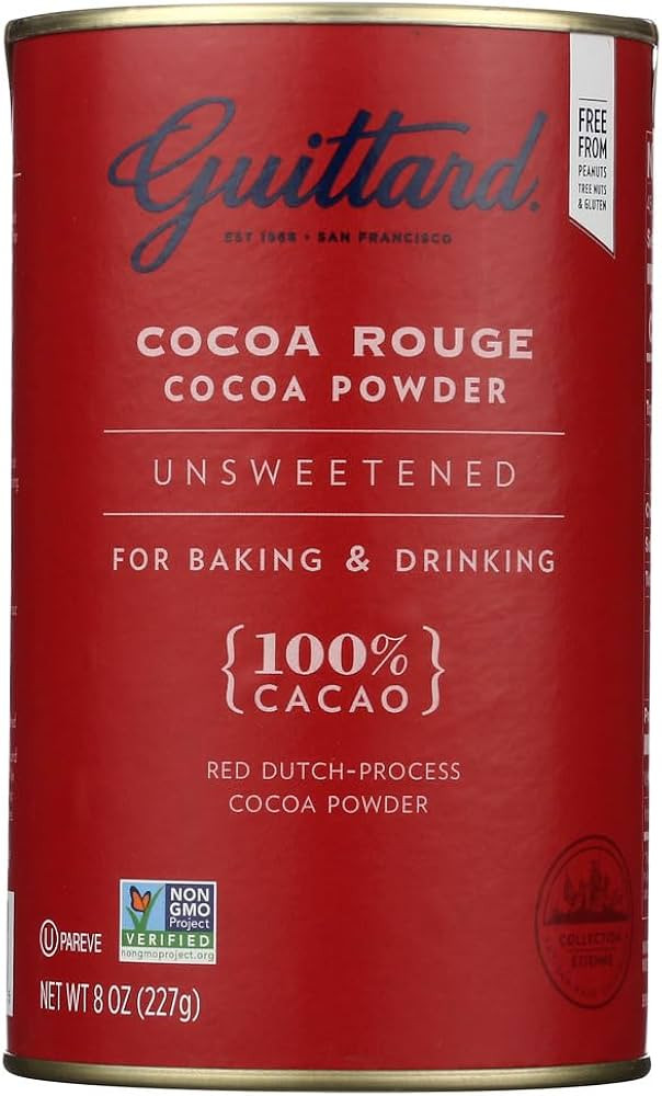E Guittard Cocoa Powder, Unsweetened Rouge Red Dutch Process Cocoa, 8oz Can | Amazon (US)