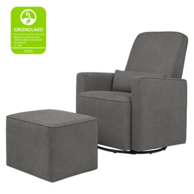 Davinci Olive Glider And Ottoman, Charcoal | Ashley