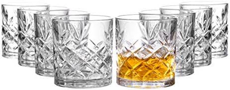 Royalty Art Kinsley Clovelly Lowball Whiskey Glasses, 8 Pc. Set, 10.6 ounce Short Drinking Glassw... | Amazon (US)