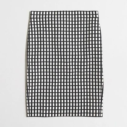 Factory pencil skirt in grid print | J.Crew Factory
