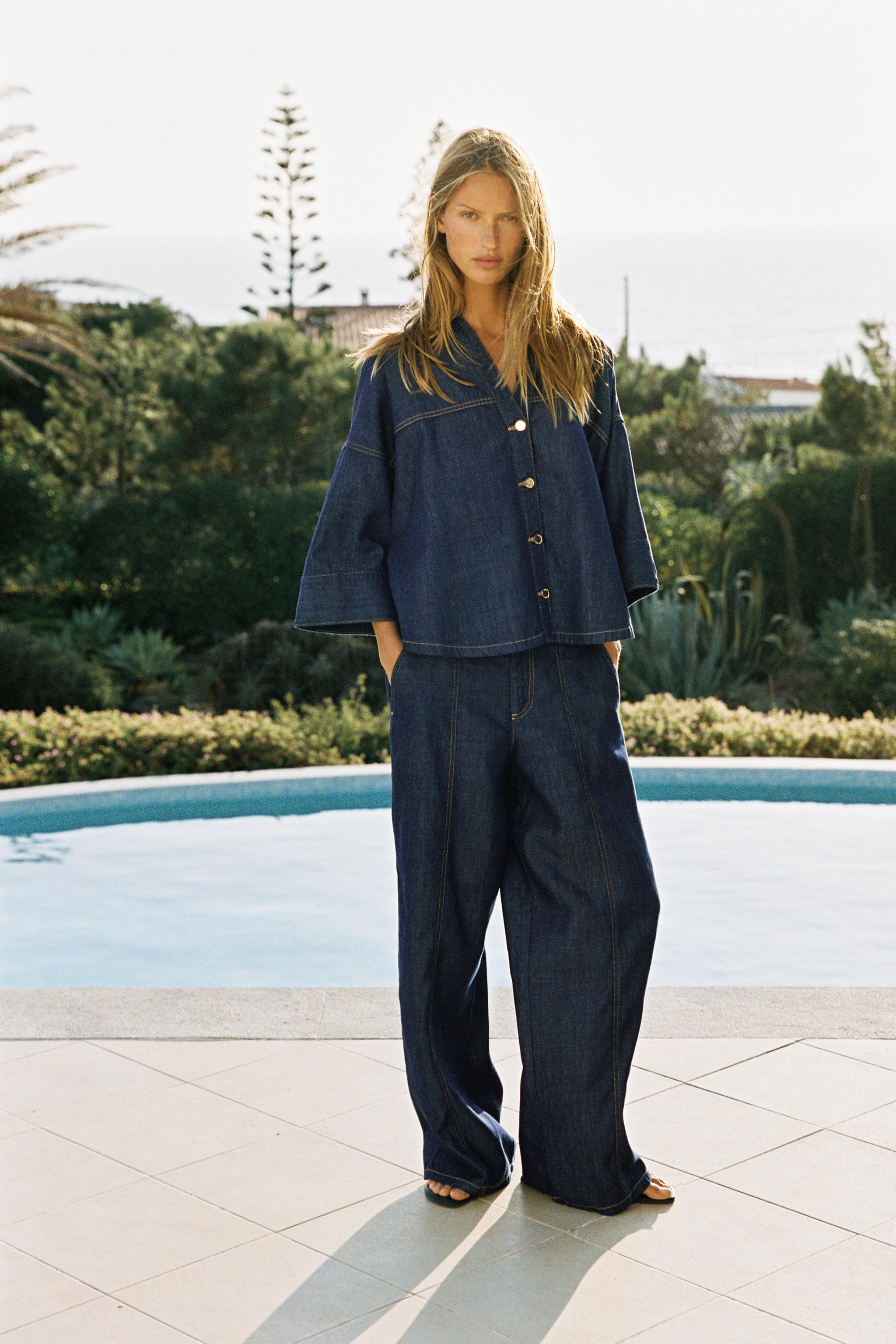 Z1975 WIDE SLEEVE DENIM SHIRT | Zara US