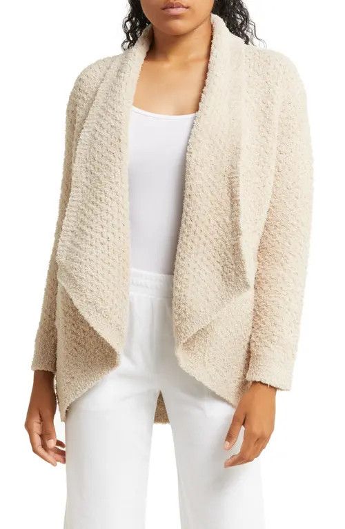 barefoot dreams Honeycomb Shawl Collar Cardigan in Sand Dollar at Nordstrom, Size Small | Nordstrom