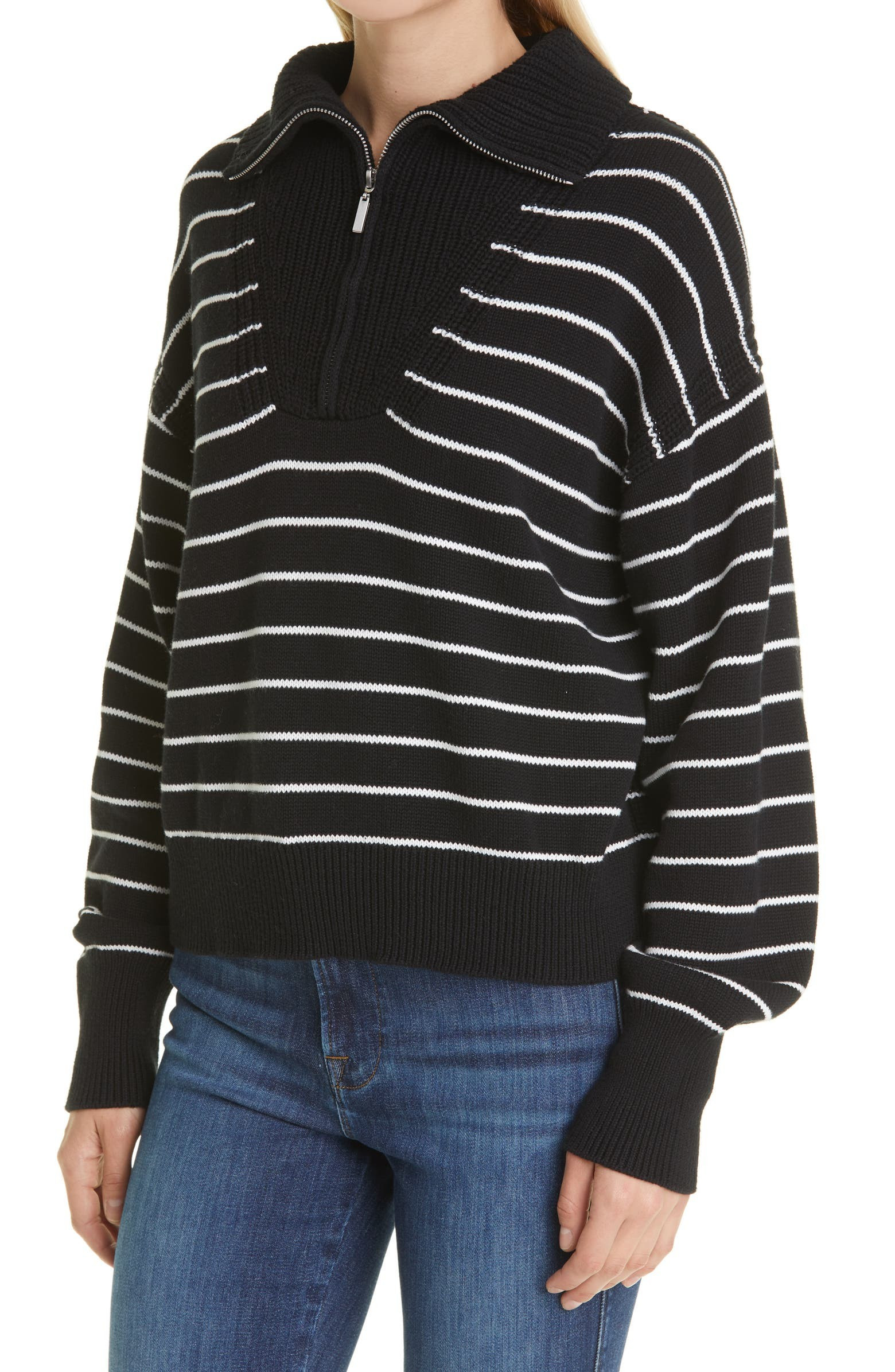 Bastien Stripe Half-Zip Cotton Sweater | Nordstrom