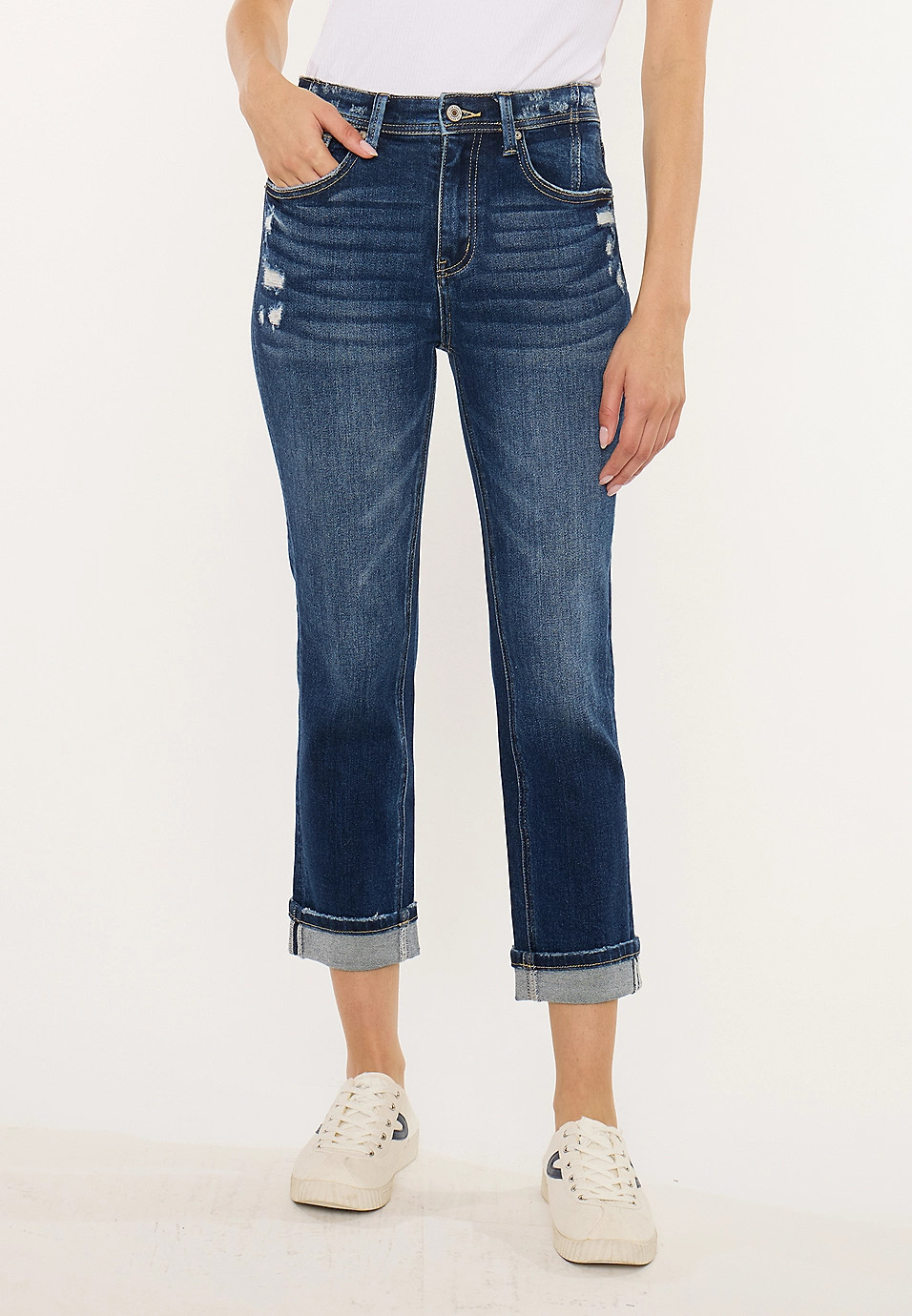 KanCan™ High Rise Cuff Hem Cropped Jean | Maurices