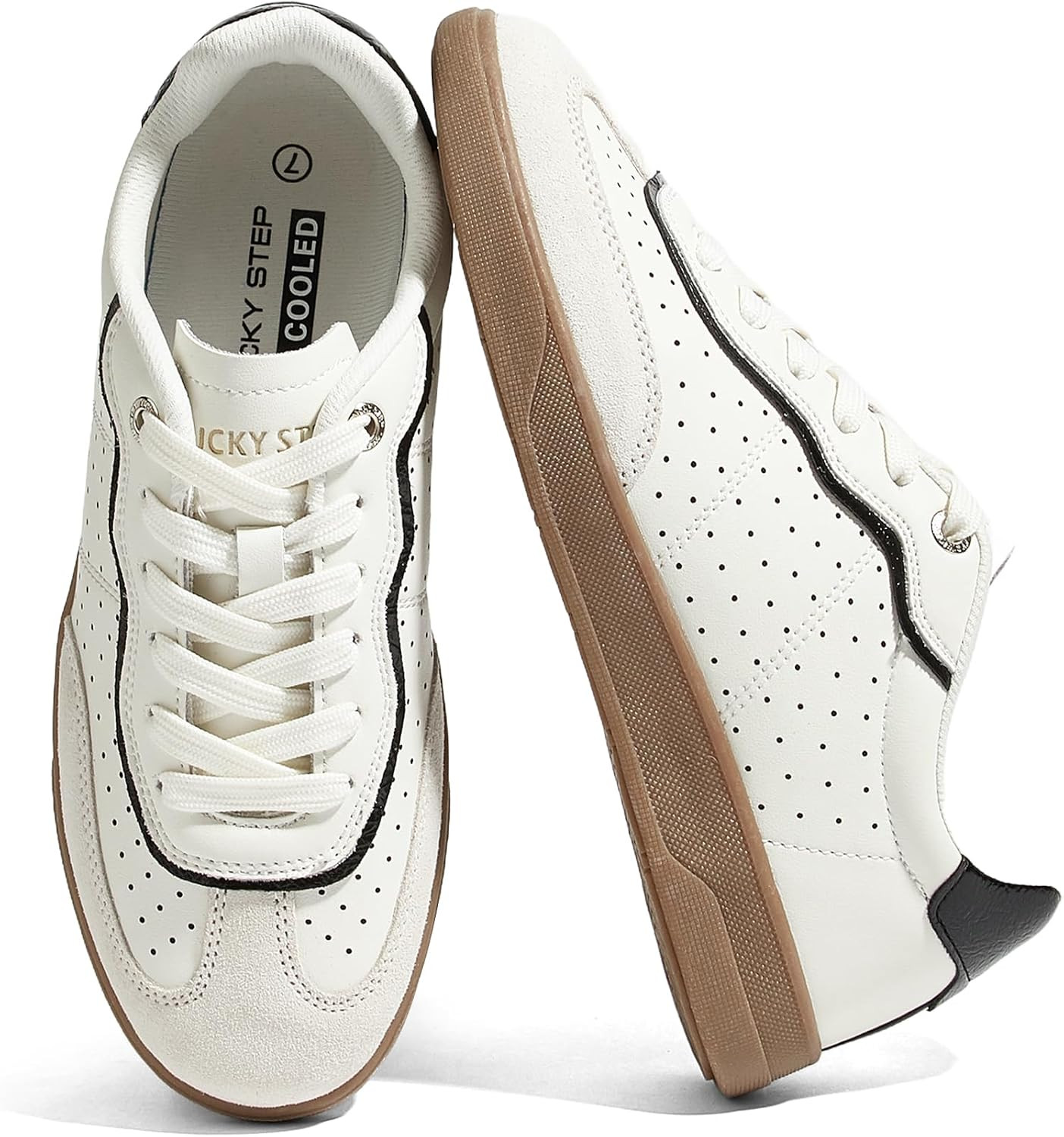 LUCKY STEP Women Retro Cour Fashion Sneakers Casual Low Top | Amazon (US)