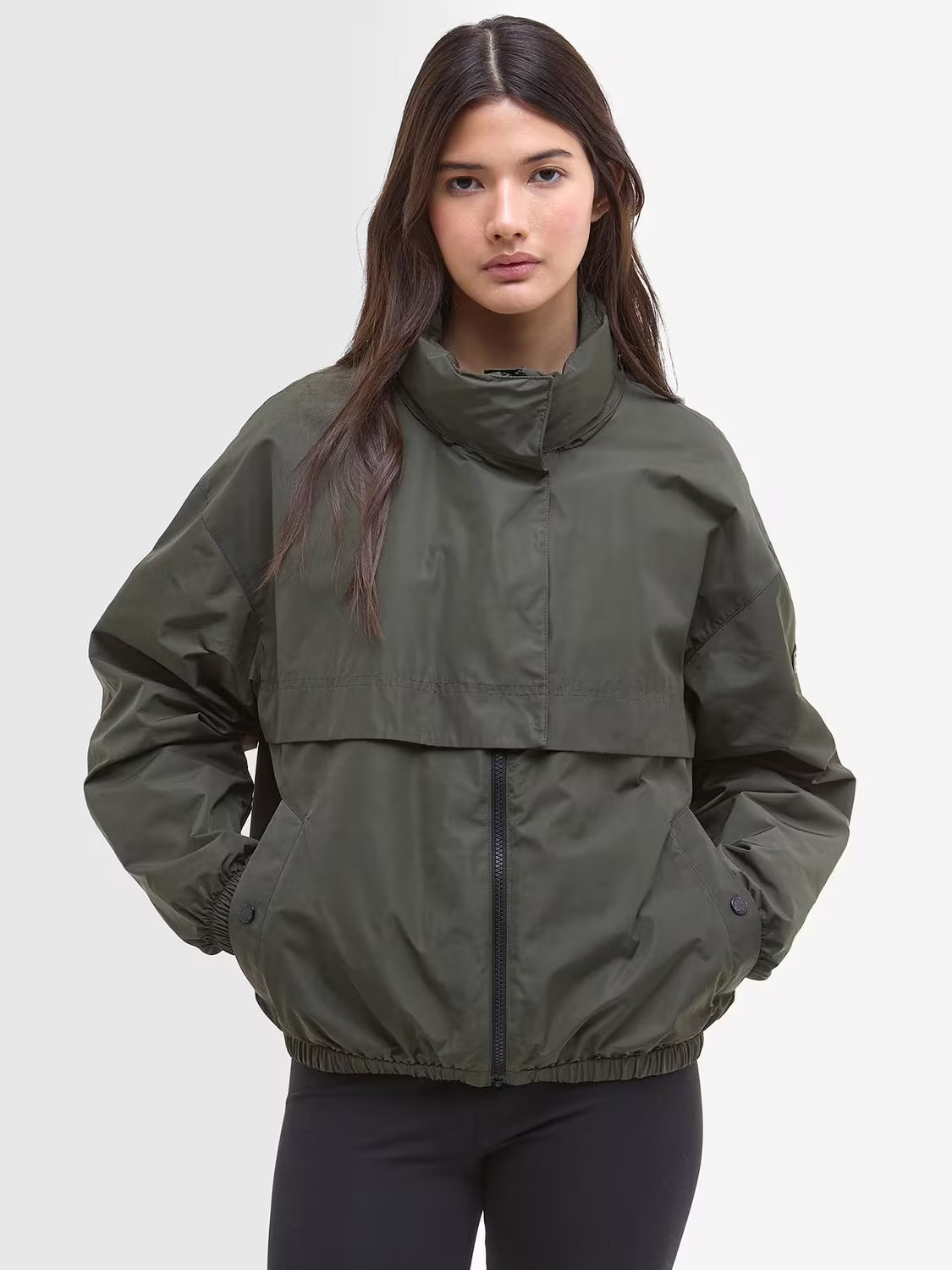 Barbour International Lolita Showerproof Hooded Jacket, Envy | John Lewis (UK)