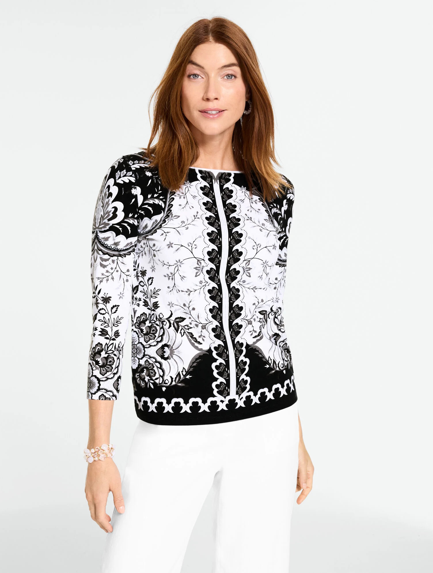 Bateau Neck Tee - Bohemian Garden | Talbots
