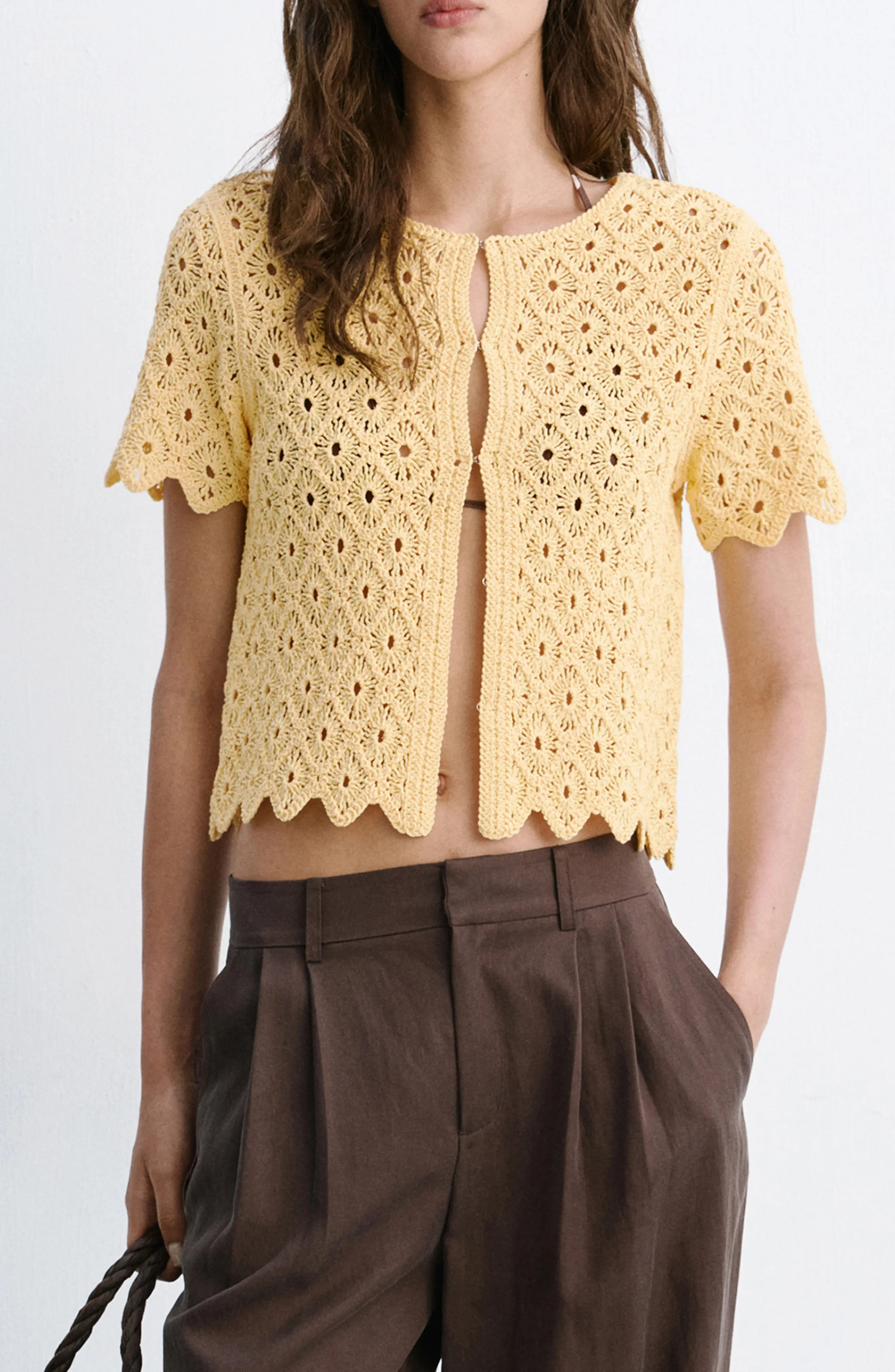 Openwork Crochet Knit Top (Women) | Nordstrom | Nordstrom