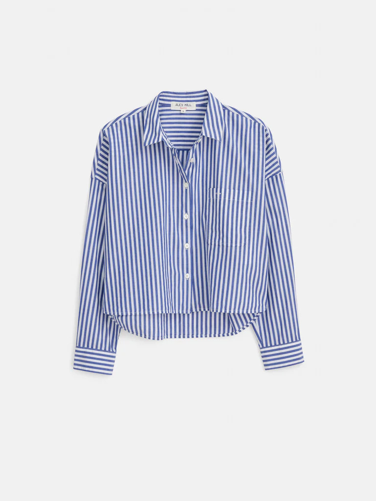 Cropped Striped Jo Shirt in Cotton | Alex Mill