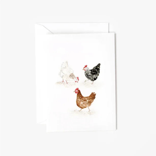 chickens mini enclosure notecard | Emily Lex Studio