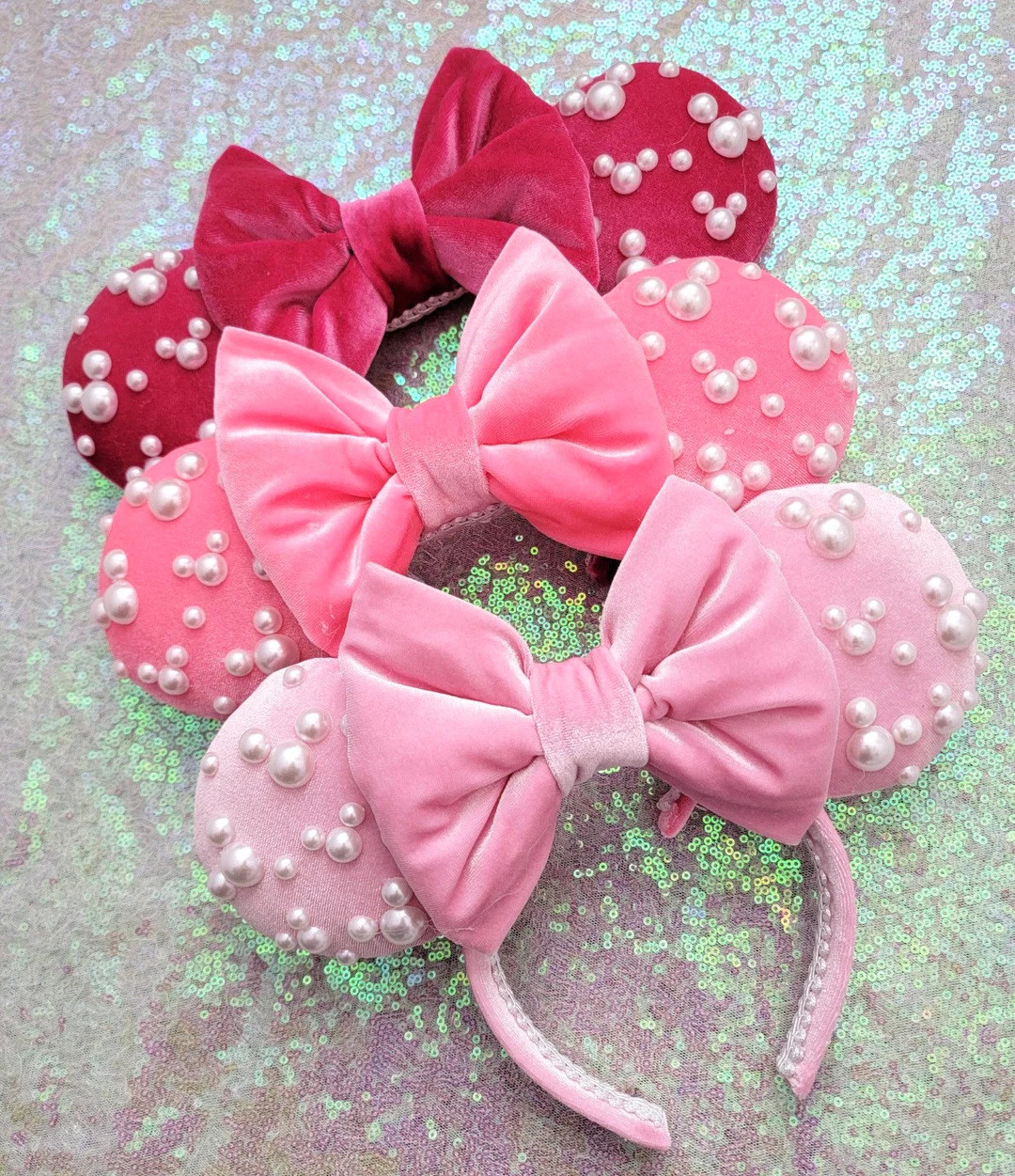 Pearl Velvet Minnie Ears - Etsy | Etsy (US)