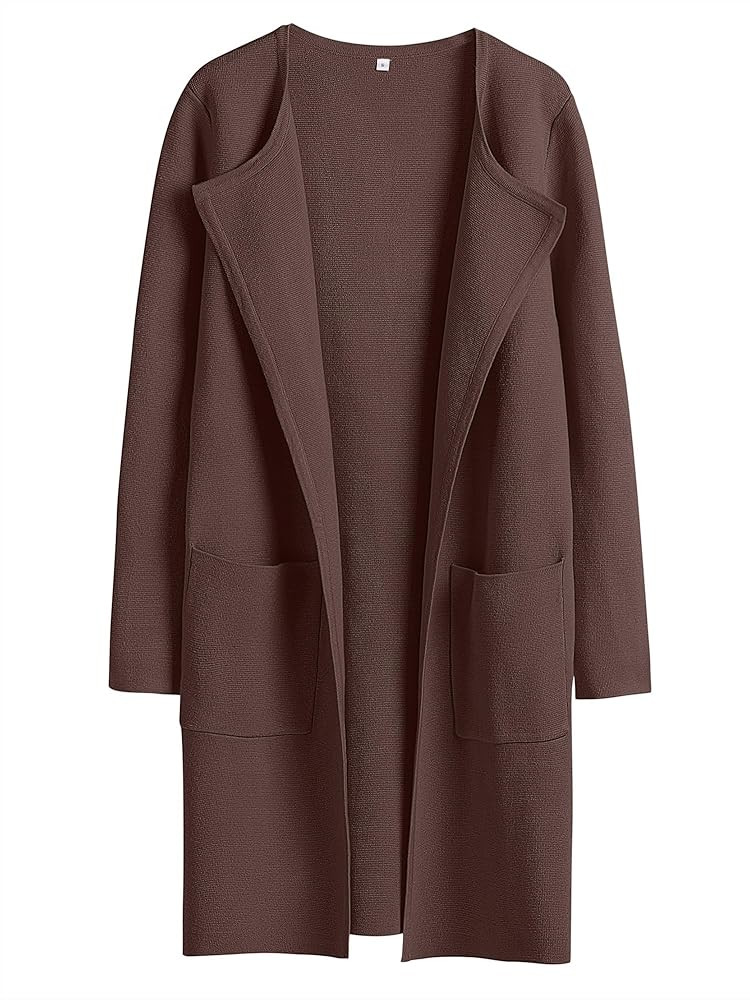 ANRABESS Womens Cardigan Sweater Open Front Knit Long Coatigan Dressy Casual Jacket Coat 2025 Fal... | Amazon (US)