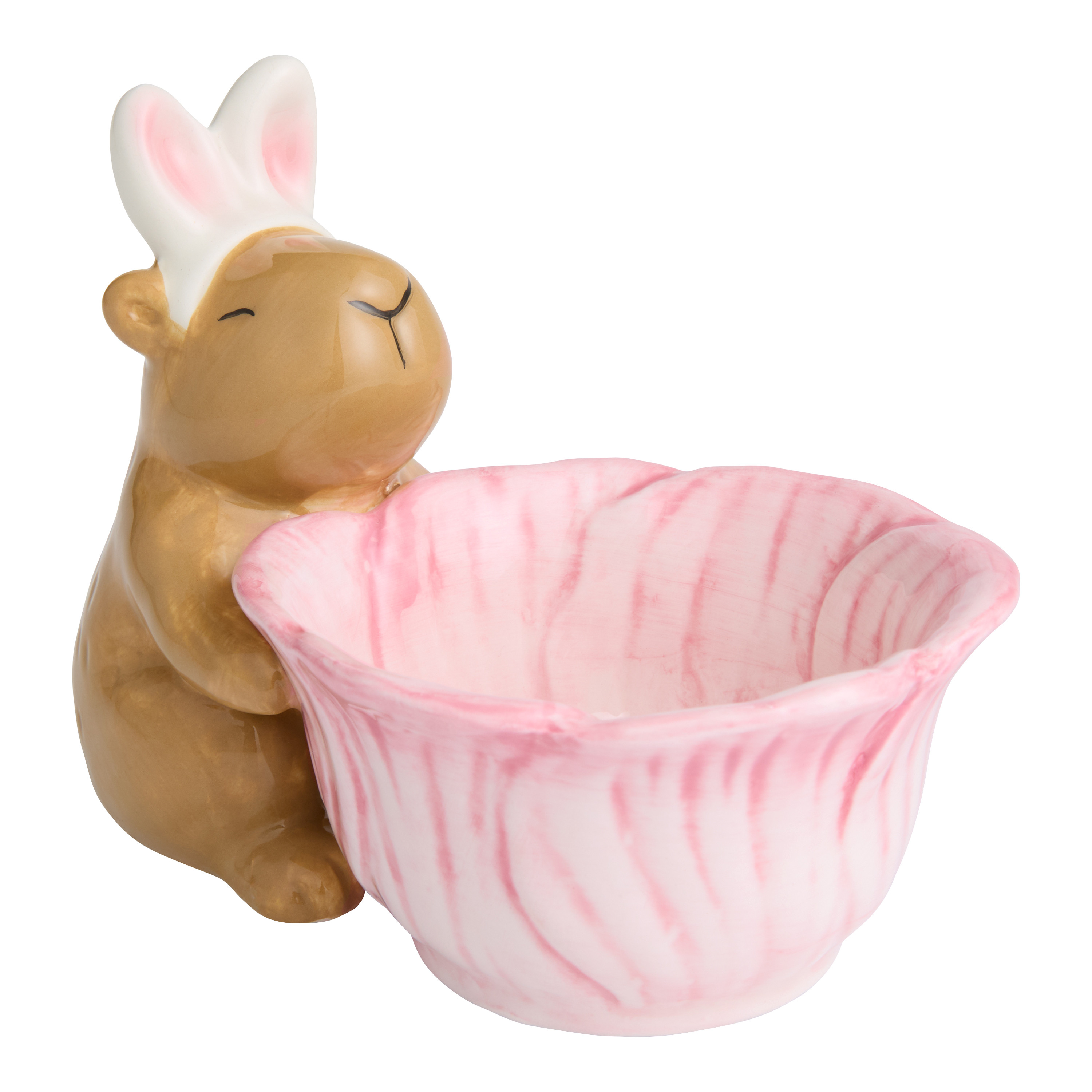 Bunny Ears Capybara with Flower Hand Painted Figural Bowl | World Market