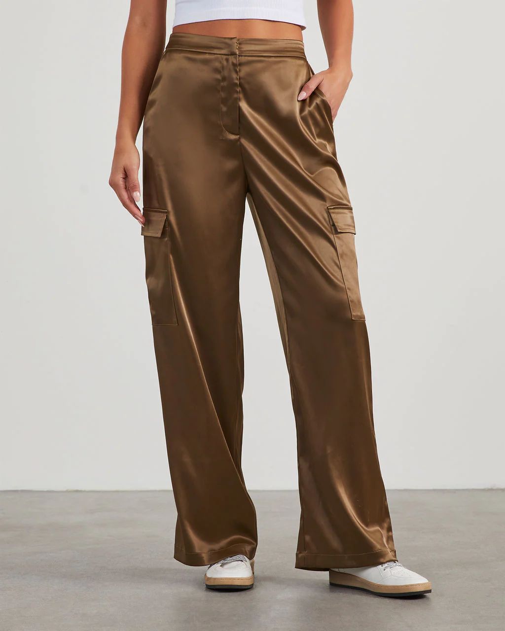 Adriano Satin Cargo Pants | VICI Collection